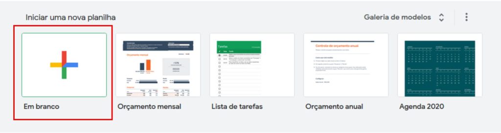 Google Docs Documento em Branco