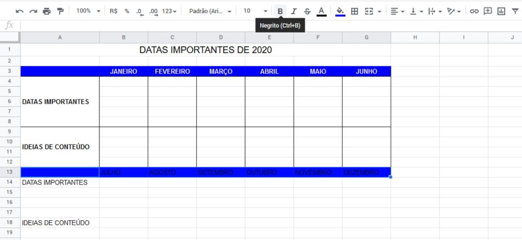 Google Docs - Texto Negrito